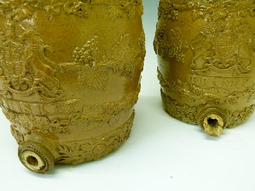 Set of four 19th Century Doulton Lambeth brown glazed stoneware spirit barrels, each having - Image 3 of 8