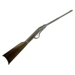 'Gem' type vintage air-rifle, octagonal to round barrel 45cm to breech (numbered 20234) stock with