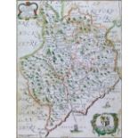 Richard Blome - Antique hand coloured engraved map - Monmouthshire, 31cm x 24.5cm  Condition: