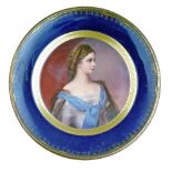 Franz Xaver Thallmaier porcelain cabinet plate - Elisabeth Kaiserin von Oesterreich, signed F.X.