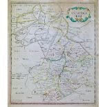 Robert Morden and Sutton Nicholls - Hand coloured engraved map Cambridgeshire, 42cm x 35.5cm