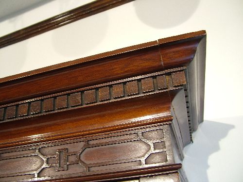 Early 20th Century Chippendale style mahogany library bookcase, the upper section having dentil - Image 2 of 6