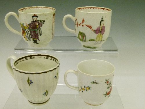 Two 18th Century English coffee cups having polychrome painted decoration depicting Chinese figures, - Image 3 of 6