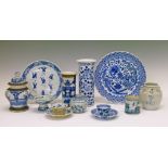 Collection of Chinese blue and white decorated ceramics, 18th and 19th Century comprising: tea