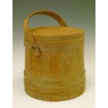 19th Century pine milk pail having a bentwood swing handle, 24.5cm diameter  Condition: Some minor