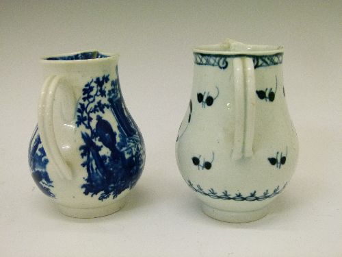 18th Century Worcester blue and white printed sparrow beak jug decorated with the Classical Ruins - Image 3 of 5