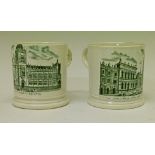 Ceramics - Pair of 19th Century black and white transfer printed child's mugs decorated with the