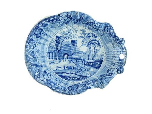 Four Baker, Bevans & Irwin Glamorgan Pottery blue and white transfer printed scallop shaped dishes - Image 2 of 9