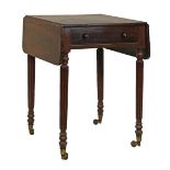 Victorian rosewood Pembroke table in the manner of Gillows fitted one real and one dummy drawer