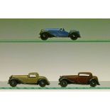 Dinky die-cast - Three 36 Series comprising: Bentley (36b), Humber (36c) and Salmson Two Seater