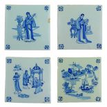 Collection of thirty-six 19th Century Dutch Delft tiles, each having chinoiserie style figural or