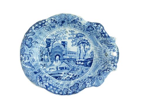 Four Baker, Bevans & Irwin Glamorgan Pottery blue and white transfer printed scallop shaped dishes - Image 3 of 9