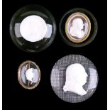 Small 19th Century glass paperweight containing a sulphide portrait of Queen Victoria, 4.75cm