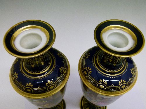 Pair of Franz Dörfl Vienna baluster vases, each having a central band with finely painted continuous - Image 5 of 8