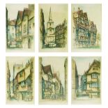 Edward Sharland (1884-1967) - A group of six signed limited edition hand coloured etchings - Bristol