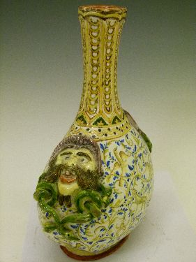 Italian majolica Pilgrim flask decorated with figures, birds and animals amongst scrolling foliage - Image 4 of 7
