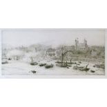 William Lionel Wyllie (1851-1931) - Etching - The Thames And The Tower Of London, signed in