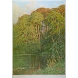 Harry Sutton Palmer (1854-1933) - Signed limited edition coloured print - A riverside landscape,