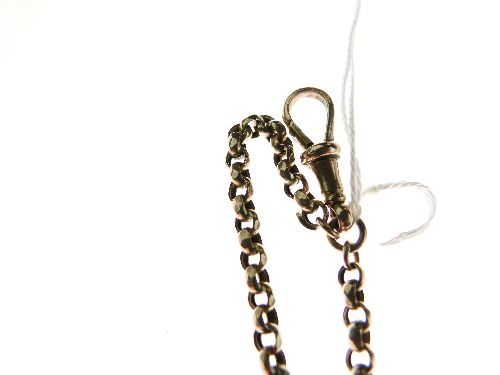 Guard chain, tagged '9ct', of round faceted belcher links, 146cm long, 30.5g gross  Condition: ** - Image 4 of 4