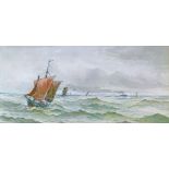 Attributed to Thomas Bush Hardy (1842-1897) - Watercolour - French Fishing Boats In A Running Sea,