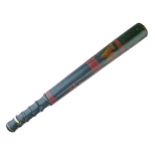 William IV polychrome painted wooden police truncheon having a turned handle and bearing the