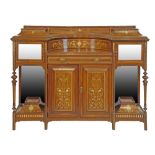 Late 19th/early 20th Century rosewood chiffonier base having allover boxwood and bone Neo-