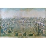 19th Century coloured engraving - The Great Fight Between Broome and Hannan for £1000, after H.