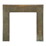 Manner of Thomas Jeckyll - Brass fire surround/insert decorated in the Aesthetic taste with stylised