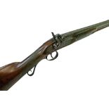 10 bore single barrel percussion sporting gun, round barrel 81.5cm with top rib, engraved tang, flat