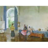 Sir William Russell Flint (1880-1969) - Signed limited edition coloured print - Conversation