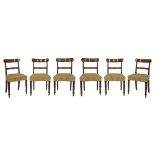 Set of six George IV mahogany bar back dining chairs standing on tapered turned supports  Condition: