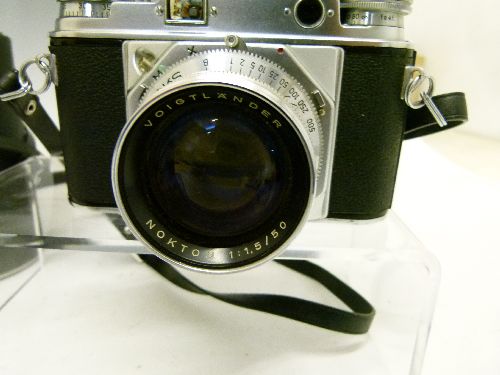 Cameras - Voigtlander Prominent I, circa 1955, with Turnit view finder, Skoparon 35mm, Noktor 50mm - Image 3 of 8