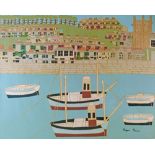 Bryan Pearce (1929-2007) - Screenprint on board - St Ives From Smeaton's Pier, unsigned, 53.75cm x