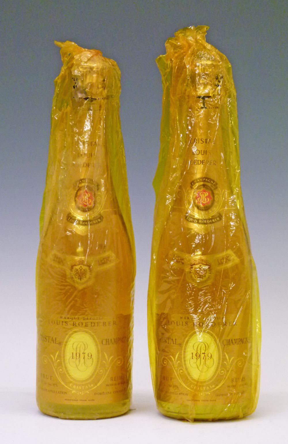 Wines and Spirits - Two bottles Louis Roederer Cristal 1979, Champagne Brut Millesime (2)
