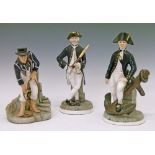 Three Michael Sutty limited edition maritime figures comprising: Lieutenant 1748-67, No.31 from a