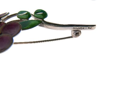 Bernard Instone - Collection of enamel jewellery, comprising: two flower head link bracelets and two - Image 5 of 8