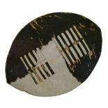 Ethnographica - Small African antelope hide shield of oval form, 47cm x 34cm  Condition: Shield is