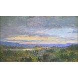 Marmaduke A. Langdale (19th Century) - Oil on board - A rural landscape at sunset, unsigned,