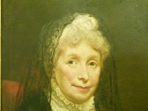 Attributed to James Northcote (1746-1831) - Oil on canvas - Portrait of an elderly lady wearing a - Image 4 of 8