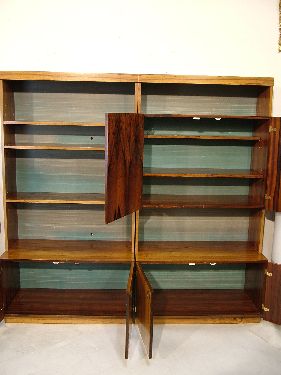 Pair of Danish style rosewood lounge display units, the first fitted four shelves, the cupboards - Image 5 of 6