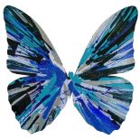 Damien Hirst (b.1965) - Acrylic and glitter on paper - Spin Butterfly, a gift painting for Mary,