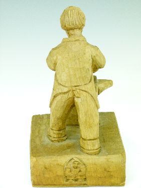 Tom 'Gnome Man' Whittaker of Littlebeck - Carved oak figure of a blacksmith, signed with a carved - Image 3 of 7