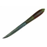 Finnish knife, single-edged blade 11cm etched Kauhauan Puukkotehdas, Kauhard, wooden handle with