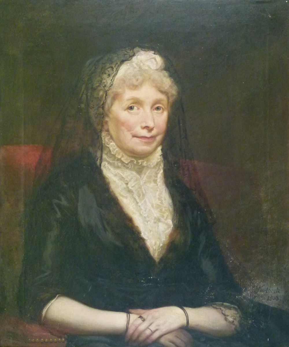 Attributed to James Northcote (1746-1831) - Oil on canvas - Portrait of an elderly lady wearing a