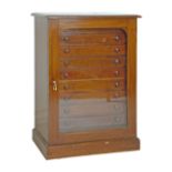 Late 19th/early 20th Century mahogany and beech specimen/collectors cabinet fitted ten drawers, each