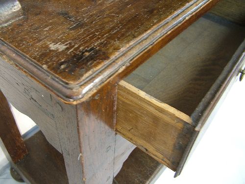 18th Century and later oak Welsh dresser, the plate rack with moulded cornice, shaped apron below - Image 2 of 7