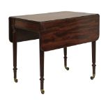 Gillows of Lancaster - Regency mahogany two flap Pembroke tea table having a reeded edge and
