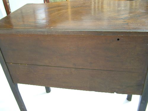 George III mahogany serpentine front kneehole serving table fitted one and two short drawers with - Image 7 of 7
