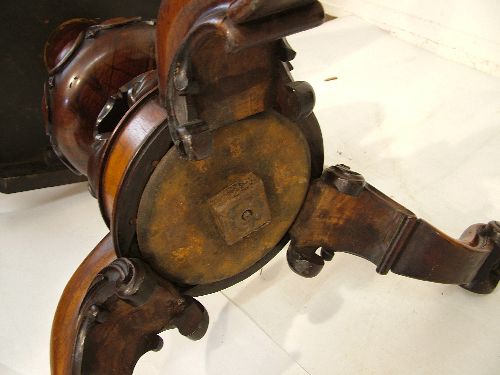 Victorian rosewood snap top centre table, the top of inverted octagonal form and standing on a - Image 7 of 7