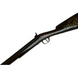 Percussion single-barrelled shot-gun of small dimensions, round barrel 57cm, engraved back-lock